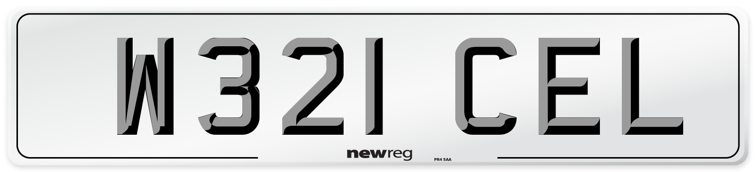 W321 CEL Number Plate from New Reg